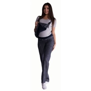 Be MaaMaa Těhotenské kalhoty s láclem - granátový melírek, vel.  S (36)
