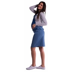 Be MaaMaa Těhotenské šaty/sukně s láclem - modré, vel.  S (36)