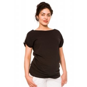 Be MaaMaa Těhotenské triko Lia - černé, vel. XS (32-34)