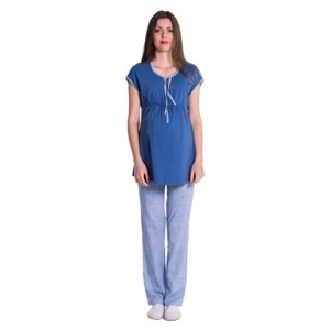 Be MaaMaa Těhotenské,kojící pyžamo - jeans/modrá, vel. XS (32-34)