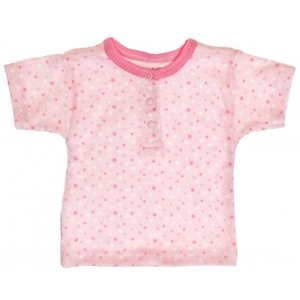 MBaby Bavlněné Polo tričko s krátkým rukávem Hvězdičky - růžové, vel. 74 (6-9m)