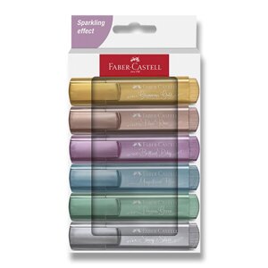 Zvýrazňovač Faber-Castell Textliner 46 Metallic sada 6 barev