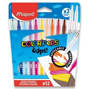 Dětské fixy Maped Color'Peps Oops sada 12 barev + 2 zmizíky