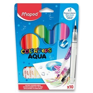 Dětské fixy Maped Color'Peps Aqua sada 10 barev + vodní štětec