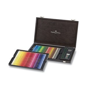 Pastelky Faber-Castell Polychromos dřevěná kazeta, 48 barev