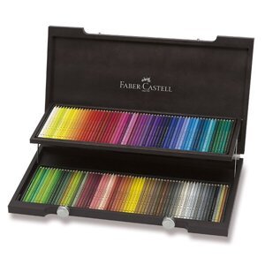 Pastelky Faber-Castell Polychromos 110013 dřevěná kazeta, 120 barev