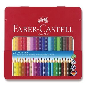 Pastelky Faber-Castell Grip 2001 plechová krabička, 24 barev