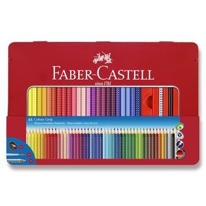 Pastelky Faber-Castell Grip 2001 plechová krabička, 48 barev