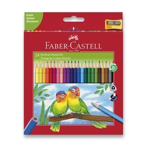 Pastelky Faber-Castell trojhranné 24 barev + ořezávátko