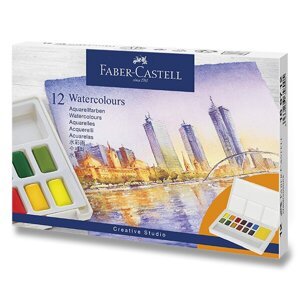 Akvarelové barvy Faber-Castell s paletkou 12 barev