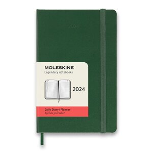 Diář Moleskine 2024 - tvrdé desky tm. zelený