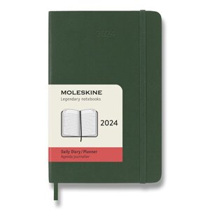 Diář Moleskine 2024 - měkké desky tm. zelený