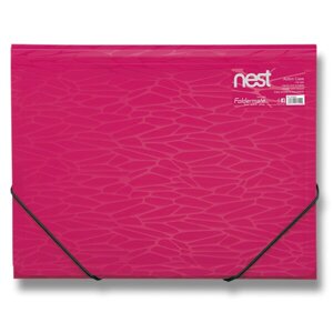 Tříchlopňové desky s gumou FolderMate Nest růžové