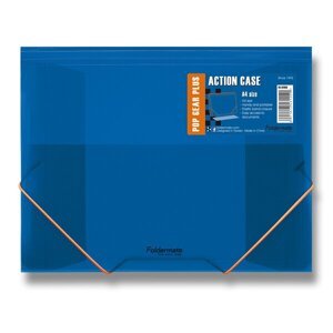 Tříchlopňové desky s gumou FolderMate Pop Gear Plus modrá