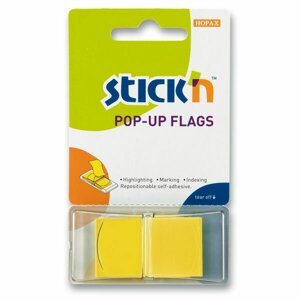 Samolepicí proužky Hopax Stick’n Pop-Up Flags žluté