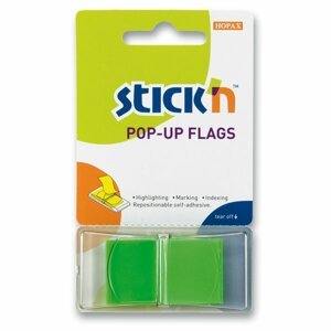 Samolepicí proužky Hopax Stick’n Pop-Up Flags zelené