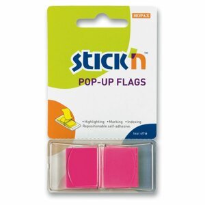 Samolepicí proužky Hopax Stick’n Pop-Up Flags růžové