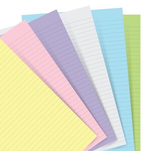 Poznámkový papír, linkovaný, 6 barev náplň osobních diářů Filofax