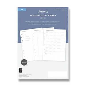 Plánování domácnosti náplň A5 diářů Filofax