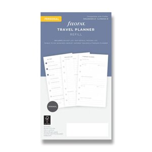Plánování cestování náplň osobních diářů Filofax