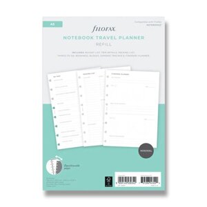 Plánování cestování náplň A5 zápisníků Filofax Notebook