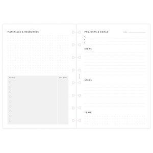 Plánování projektů náplň A5 zápisníků Filofax Notebook