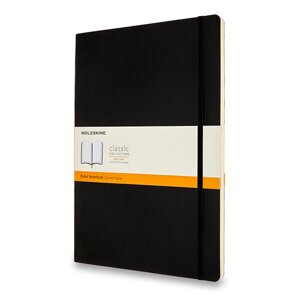 Zápisník Moleskine - měkké desky A4, linkovaný, černý