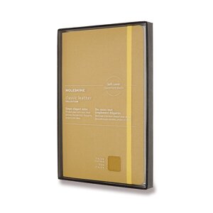Zápisník Moleskine kožený - měkké desky L, linkovaný, žlutý