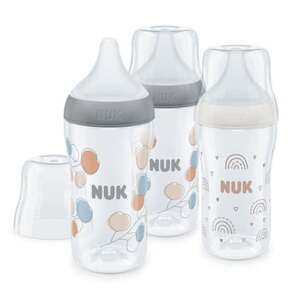 NUK Sada 3 lahví Perfect Match s teplotou Control 260 ml od 3 měsíců v bílé a šedé barvě