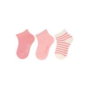 Sterntaler Krátké ponožky 3-pack rib matt pink