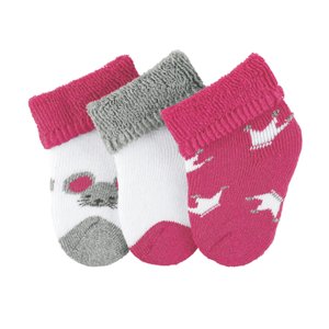 Sterntaler First Baby Socks 3-Pack Myši bílé