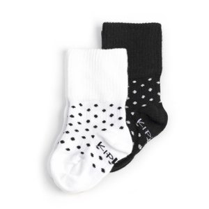 KipKep Ponožky Stay-On 2-Pack Black -n- White Dotted