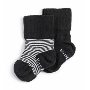 KipKep Ponožky Stay-On 2-Pack Black -n- White Striped