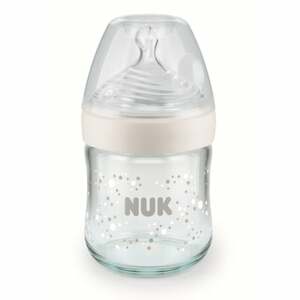 NUK Dětská láhev Nature Sense ze skla, 120 ml, bílá
