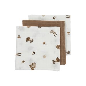 MEYCO GĂˇzovĂ© pleny 3-pack Forest Animals - Toffee - 70 x 70 cm